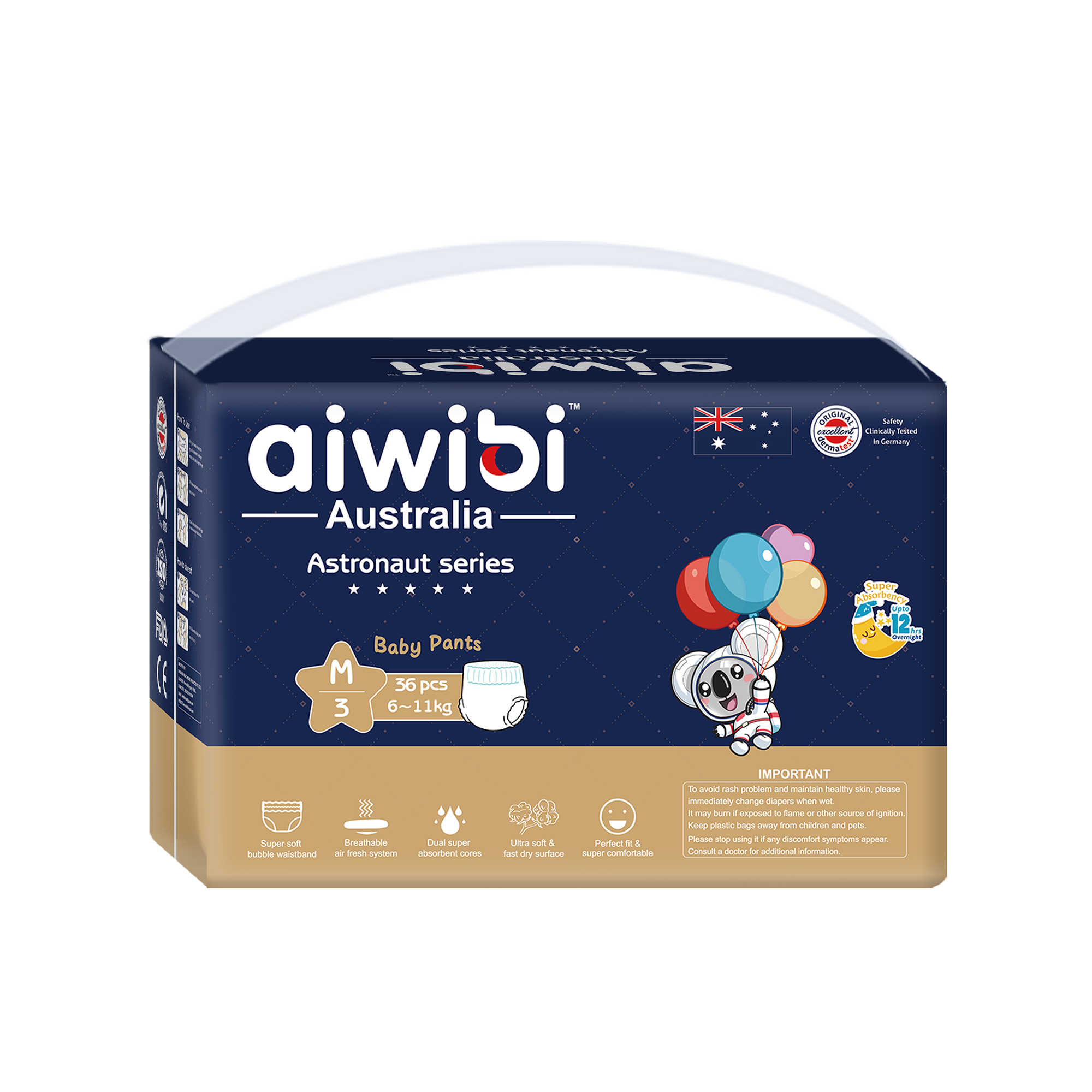 Astronaut Series Premium Disposable Baby Diaper Pants Size Medium